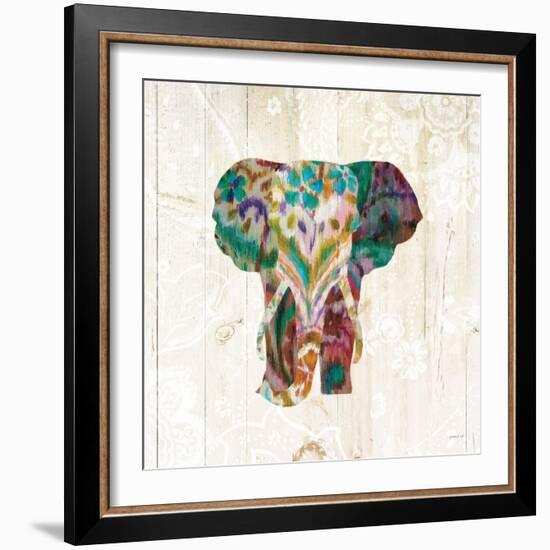 Boho Paisley Elephant III-Danhui Nai-Framed Art Print