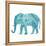 Boho Teal Elephant II-Danhui Nai-Framed Stretched Canvas