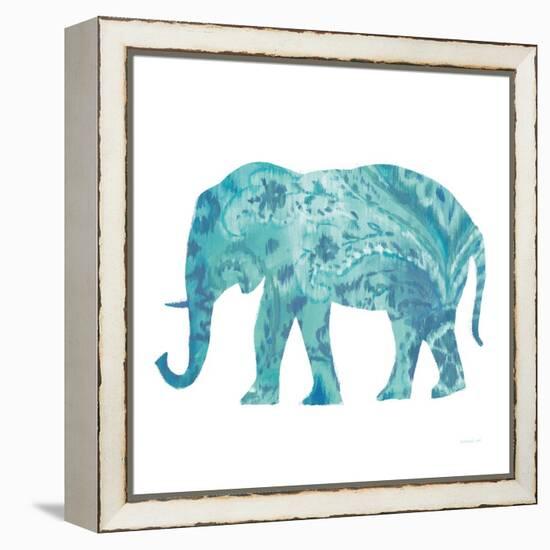 Boho Teal Elephant II-Danhui Nai-Framed Stretched Canvas