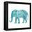 Boho Teal Elephant II-Danhui Nai-Framed Stretched Canvas