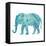 Boho Teal Elephant II-Danhui Nai-Framed Stretched Canvas