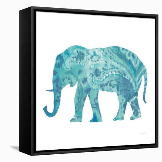 Boho Teal Elephant II-Danhui Nai-Framed Stretched Canvas