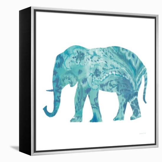 Boho Teal Elephant II-Danhui Nai-Framed Stretched Canvas