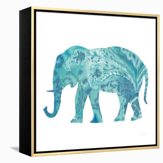 Boho Teal Elephant II-Danhui Nai-Framed Stretched Canvas