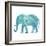 Boho Teal Elephant II-Danhui Nai-Framed Premium Giclee Print