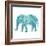 Boho Teal Elephant II-Danhui Nai-Framed Premium Giclee Print