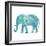 Boho Teal Elephant II-Danhui Nai-Framed Premium Giclee Print