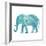 Boho Teal Elephant II-Danhui Nai-Framed Premium Giclee Print