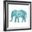 Boho Teal Elephant II-Danhui Nai-Framed Premium Giclee Print