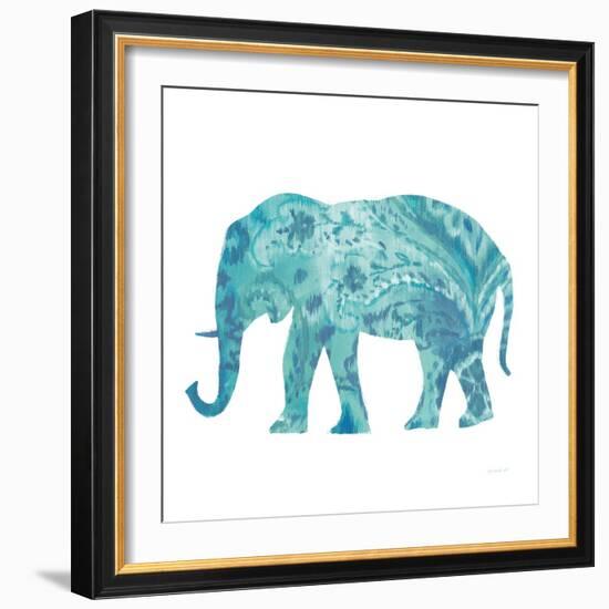 Boho Teal Elephant II-Danhui Nai-Framed Premium Giclee Print