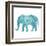 Boho Teal Elephant II-Danhui Nai-Framed Art Print