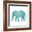 Boho Teal Elephant II-Danhui Nai-Framed Art Print