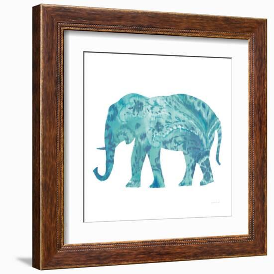 Boho Teal Elephant II-Danhui Nai-Framed Art Print