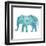 Boho Teal Elephant II-Danhui Nai-Framed Art Print