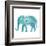 Boho Teal Elephant II-Danhui Nai-Framed Art Print