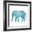 Boho Teal Elephant II-Danhui Nai-Framed Art Print