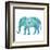 Boho Teal Elephant II-Danhui Nai-Framed Art Print