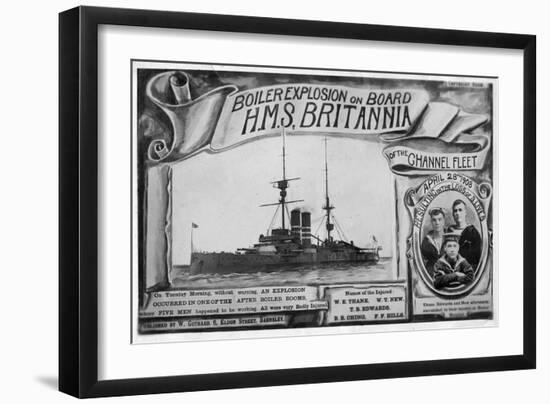 Boiler Explosion on Board HMS 'Britannia, 28th April 1908-null-Framed Giclee Print