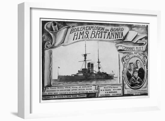 Boiler Explosion on Board HMS 'Britannia, 28th April 1908-null-Framed Giclee Print