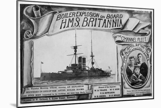 Boiler Explosion on Board HMS 'Britannia, 28th April 1908-null-Mounted Giclee Print