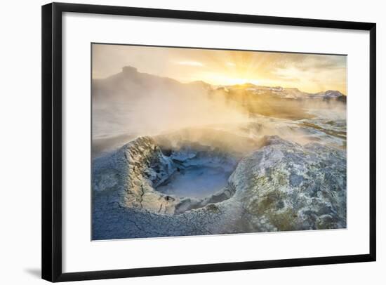 Boiling Mud Pots in Geothermal Area, Iceland-Arctic-Images-Framed Photographic Print