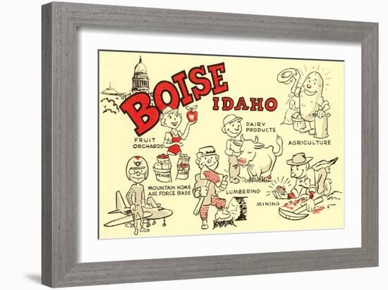 Boise, Idaho, Cartoons-null-Framed Art Print