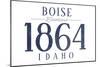Boise, Idaho - Established Date (Blue)-Lantern Press-Mounted Art Print