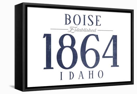 Boise, Idaho - Established Date (Blue)-Lantern Press-Framed Stretched Canvas