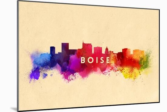 Boise, Idaho - Skyline Abstract-Lantern Press-Mounted Art Print