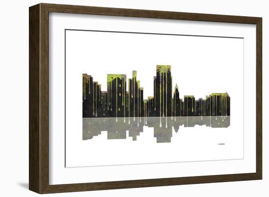 Boise Idaho Skyline BW 1-Marlene Watson-Framed Giclee Print