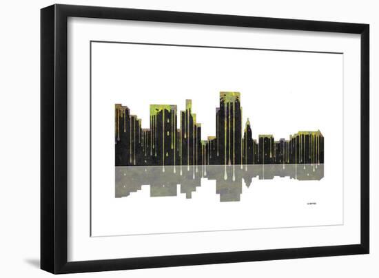 Boise Idaho Skyline BW 1-Marlene Watson-Framed Giclee Print