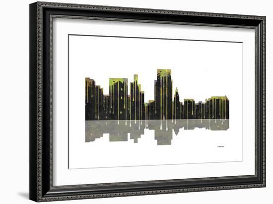 Boise Idaho Skyline BW 1-Marlene Watson-Framed Giclee Print