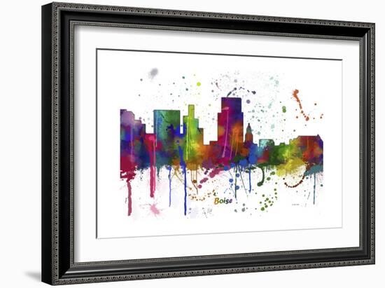 Boise Idaho Skyline MCLR 1-Marlene Watson-Framed Giclee Print