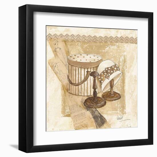 Boite et Chapeau Brun-Véronique Didier-Laurent-Framed Art Print