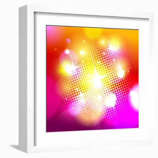 Bokeh Background with Pop-Art Dots-Selenka-Framed Art Print