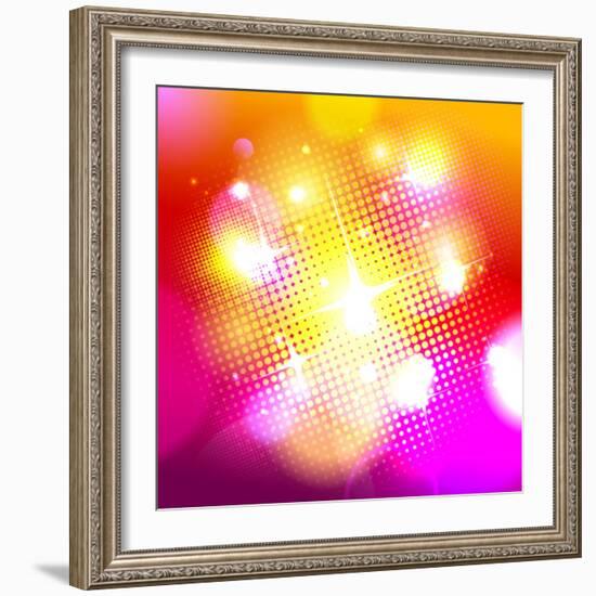 Bokeh Background with Pop-Art Dots-Selenka-Framed Art Print