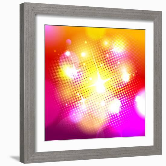 Bokeh Background with Pop-Art Dots-Selenka-Framed Art Print