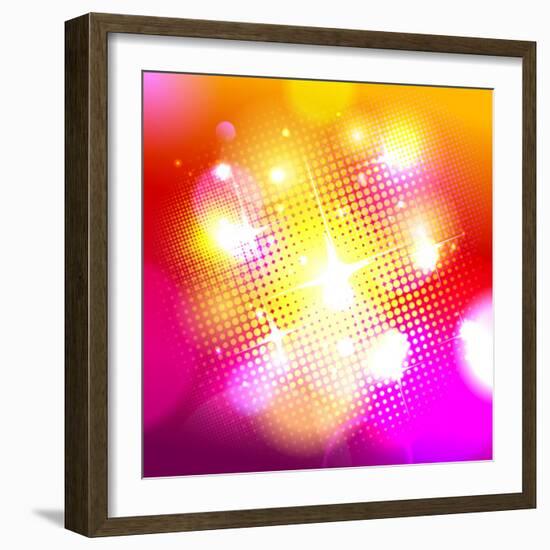 Bokeh Background with Pop-Art Dots-Selenka-Framed Art Print