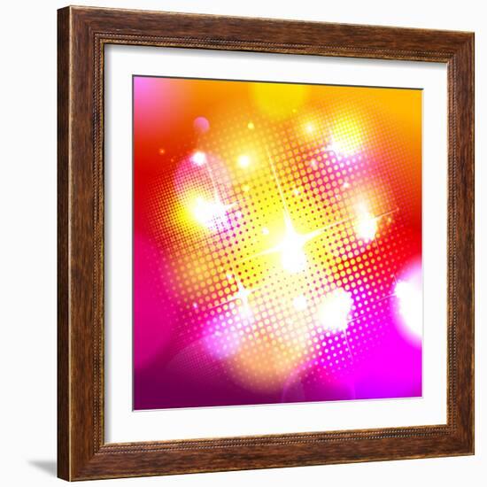 Bokeh Background with Pop-Art Dots-Selenka-Framed Art Print