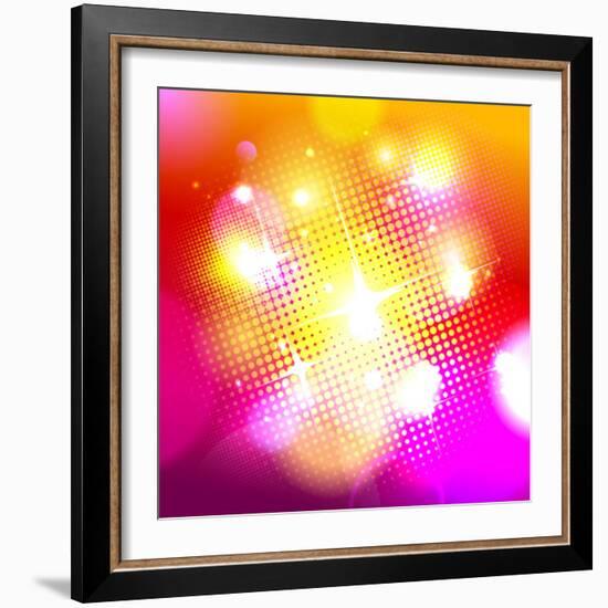 Bokeh Background with Pop-Art Dots-Selenka-Framed Art Print