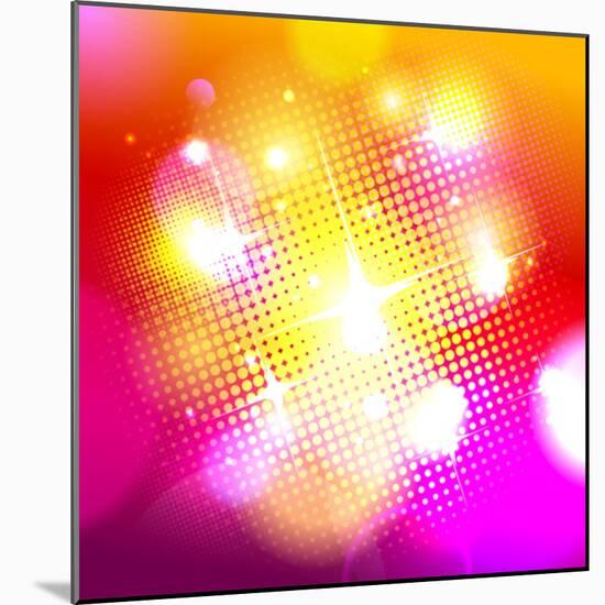 Bokeh Background with Pop-Art Dots-Selenka-Mounted Art Print