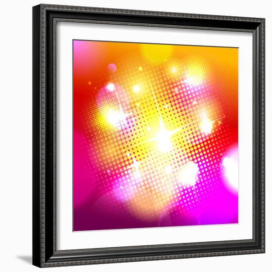 Bokeh Background with Pop-Art Dots-Selenka-Framed Art Print