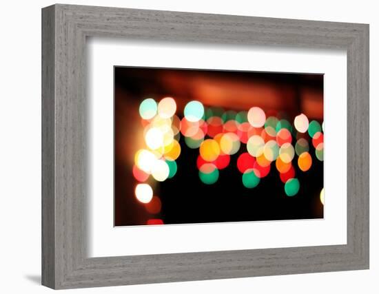 Bokeh II-Leesa White-Framed Photographic Print