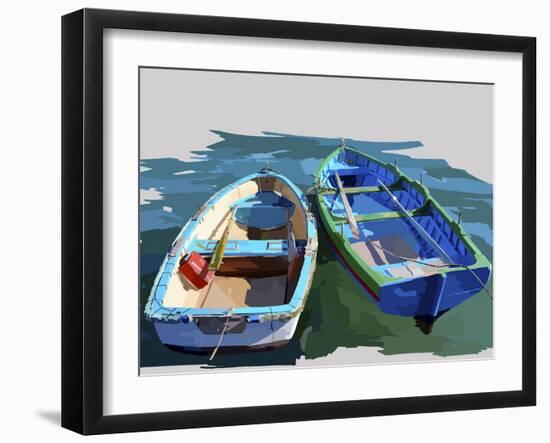 Bold Boats III-Emily Kalina-Framed Art Print