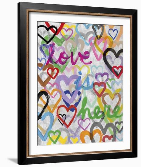 Bold Brushstrokes - Love is Here-Lottie Fontaine-Framed Giclee Print