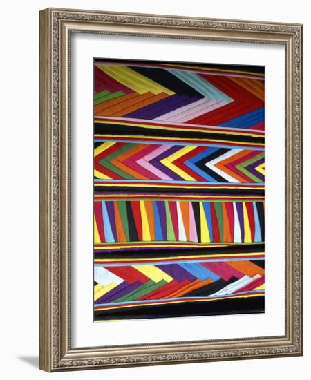 Bold Colors in Fabric Design in Market, Chinceros, Peru-Jim Zuckerman-Framed Photographic Print