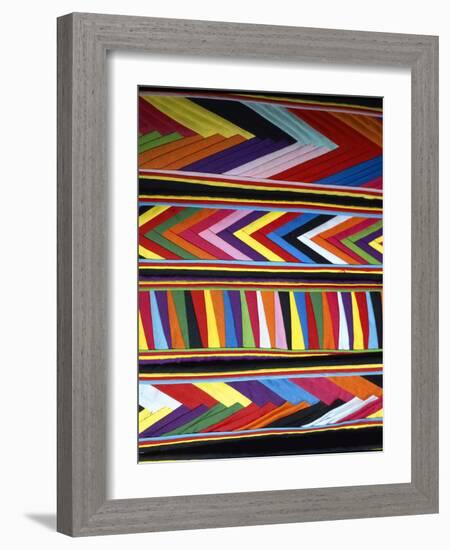 Bold Colors in Fabric Design in Market, Chinceros, Peru-Jim Zuckerman-Framed Photographic Print