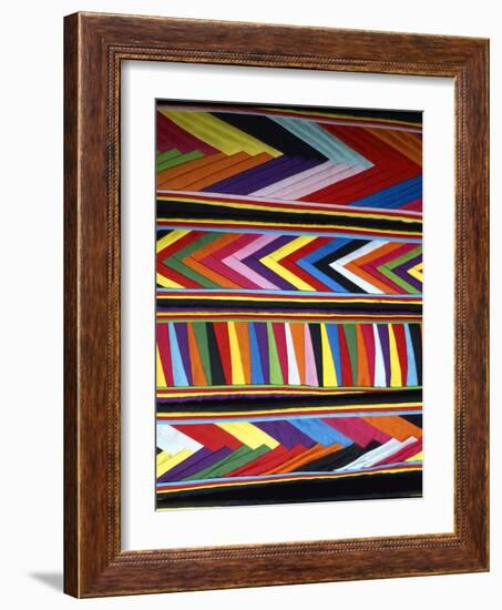 Bold Colors in Fabric Design in Market, Chinceros, Peru-Jim Zuckerman-Framed Photographic Print