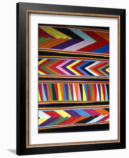 Bold Colors in Fabric Design in Market, Chinceros, Peru-Jim Zuckerman-Framed Photographic Print