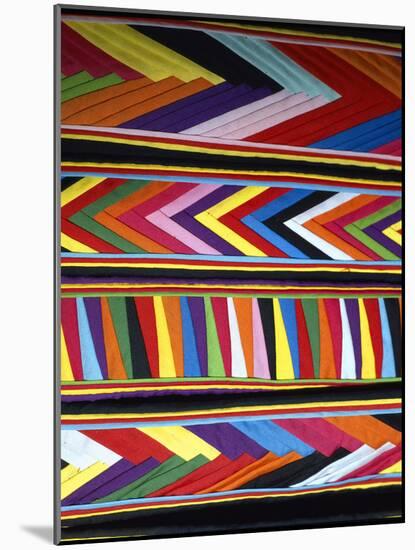 Bold Colors in Fabric Design in Market, Chinceros, Peru-Jim Zuckerman-Mounted Photographic Print